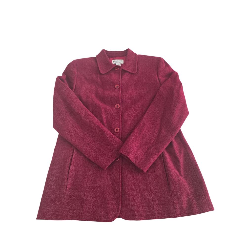 Pendleton Women’s Red Wool Blazer Jacket Size 12 Button Front‎ Lined Vintage
